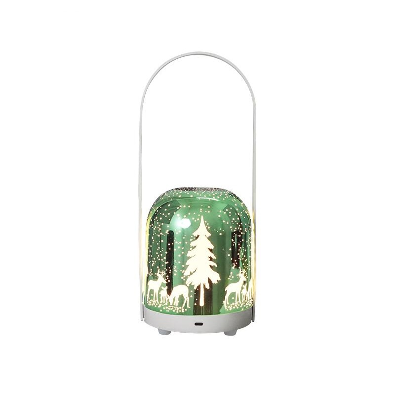 Portable Christmas LED Lantern – Dimmable, 3 Color Temps, 5200mAh Battery & Memory Function(Green)