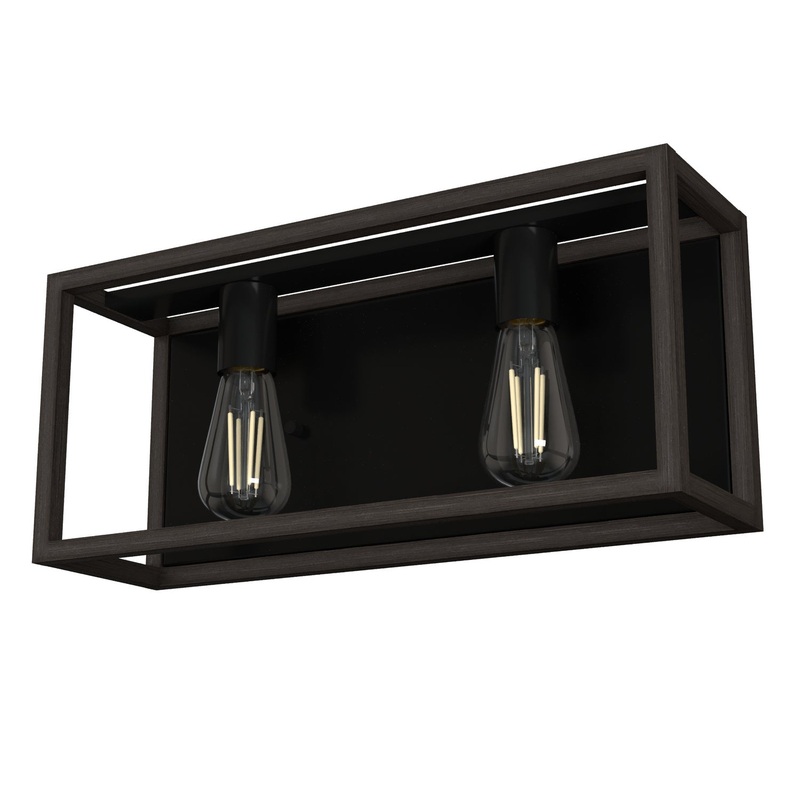 Two Light Vanity from the Squire Manor Collection in Matte Black Finish by Hunter