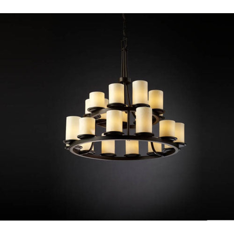 21 Light Chandelier from the CandleAria Collection in Dark Bronze Finish by Justice Designs