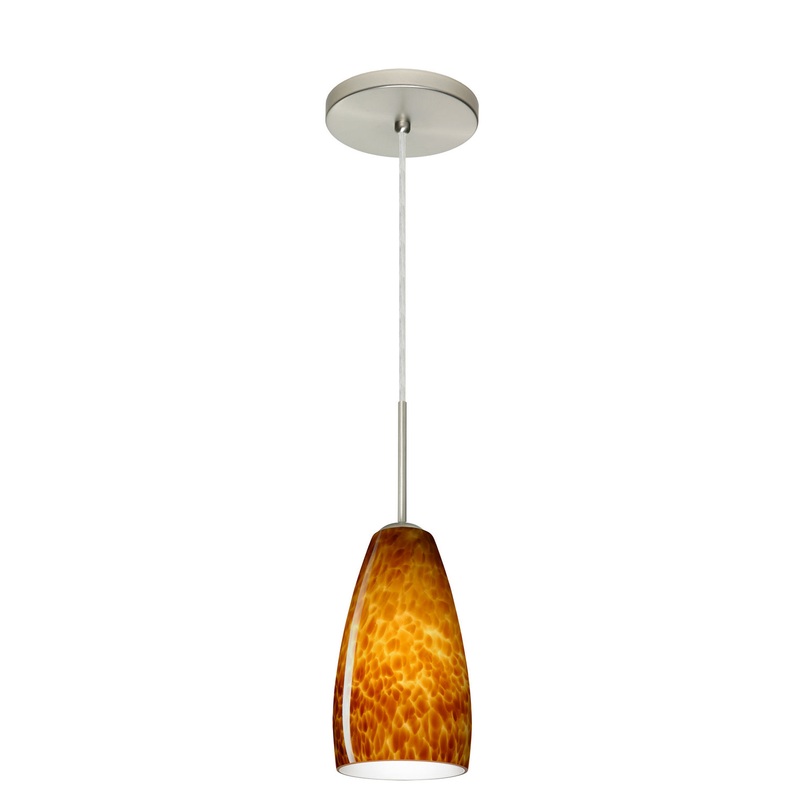 Besa 1BT-150918-HAL-SN Chrissy One Light Pendant Satin Nickel