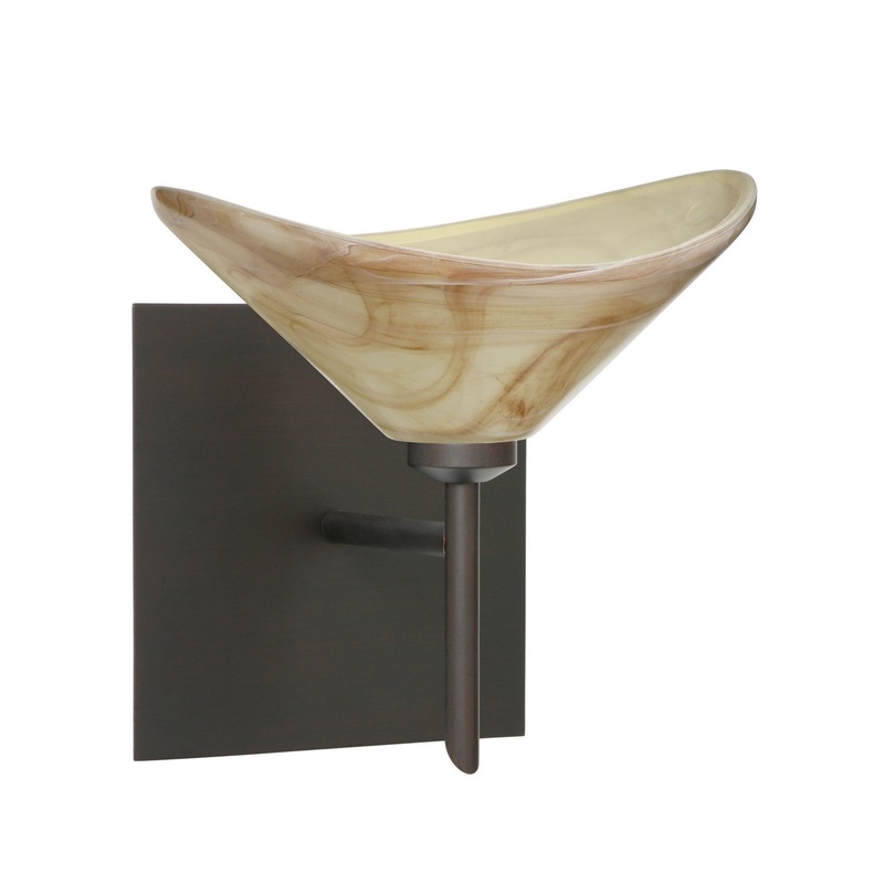 Besa 1SW-191383-BR-SQ Hoppi One Light Wall Sconce Bronze