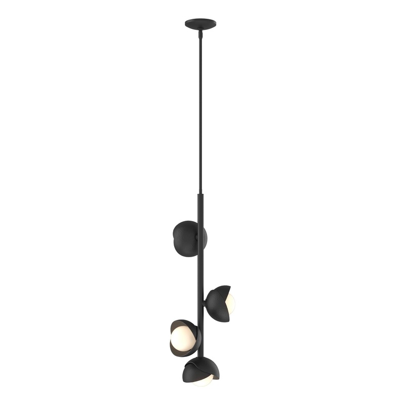 Brooklyn 4-Light Double Shade Vertical Pendant Black Black