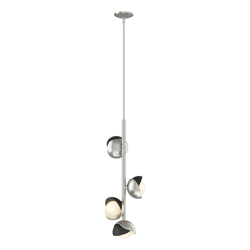 Brooklyn 4-Light Double Shade Vertical Pendant Sterling Black