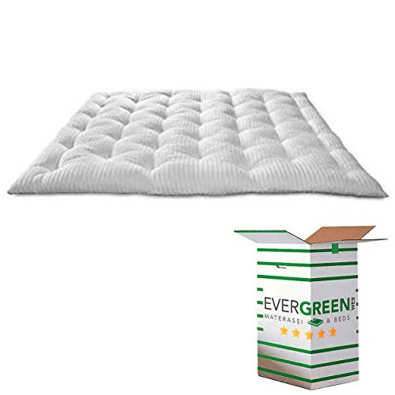 Evergreenweb – Correttore Materasso in Memory Foam MED Matrimoniale 160×200 Alto 7cm Topper Letto Coprimaterasso Imbottitura Fiocco 100% Effetto Piuma Morbido Futon Ortopedico Fodera Antiacaro, DREAME
