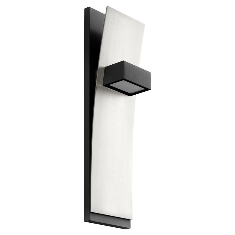 LED Wall Sconce from the Dario Collection in Black/Satin Nickel Finish by Oxygen