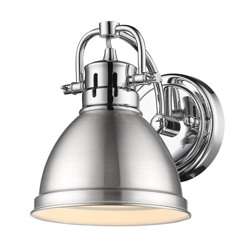 One Light Vanity from the Duncan Collection in Chrome Finish by Golden