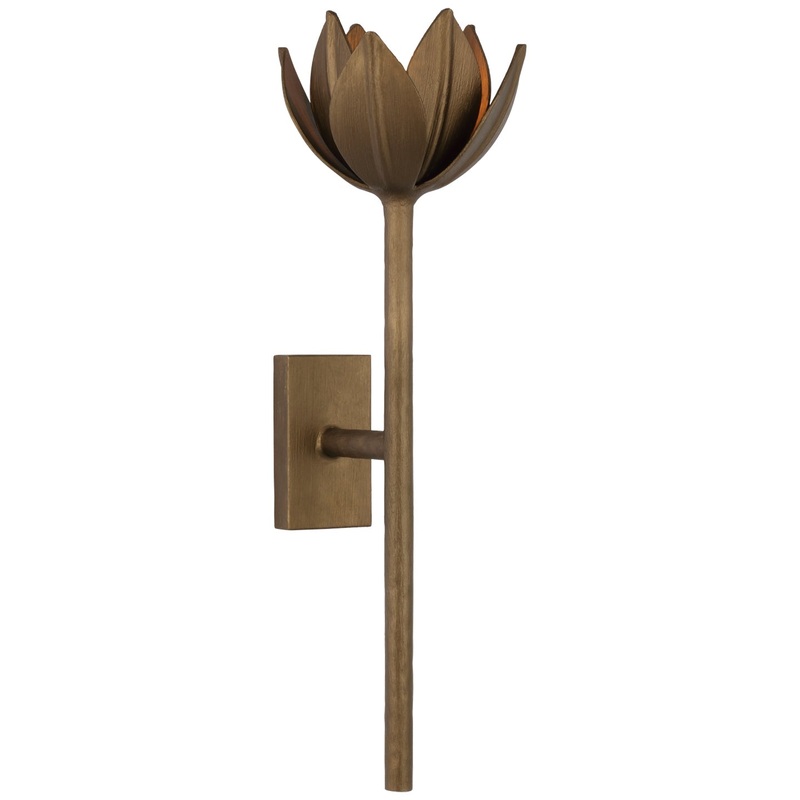 One Light Wall Sconce from the Alberto Collection in Antique Bronze Leaf Finish by Visual Comfort Signature