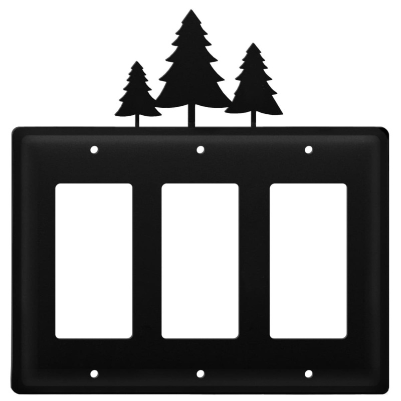 Village Wrought Iron EGGG-20 Triple Pine Trees Triple GFI Cover CUSTOM Product