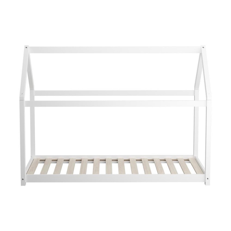 Wooden Bed Frame Single House Style White