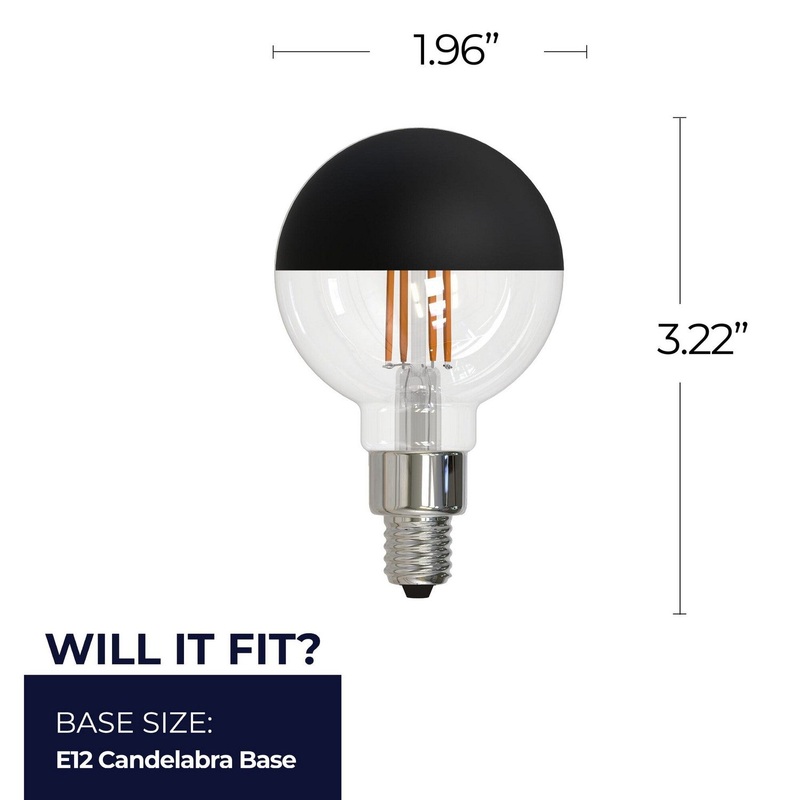 2.5 Watt G16 Half Black, 200  Lumens, E12 base, 120 Volt Light Bulb by Bulbrite