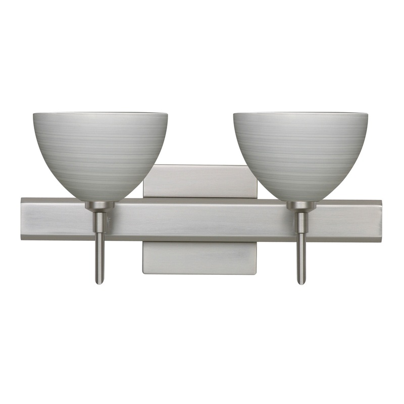 Besa 2SW-4679TN-SN-SQ Brella Two Light Wall Sconce Satin Nickel