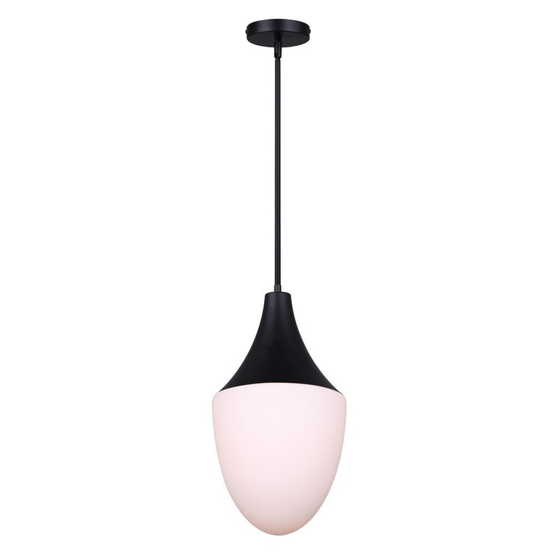 Canarm IPL1121A01BK Evlin One Light Pendant Matte Black