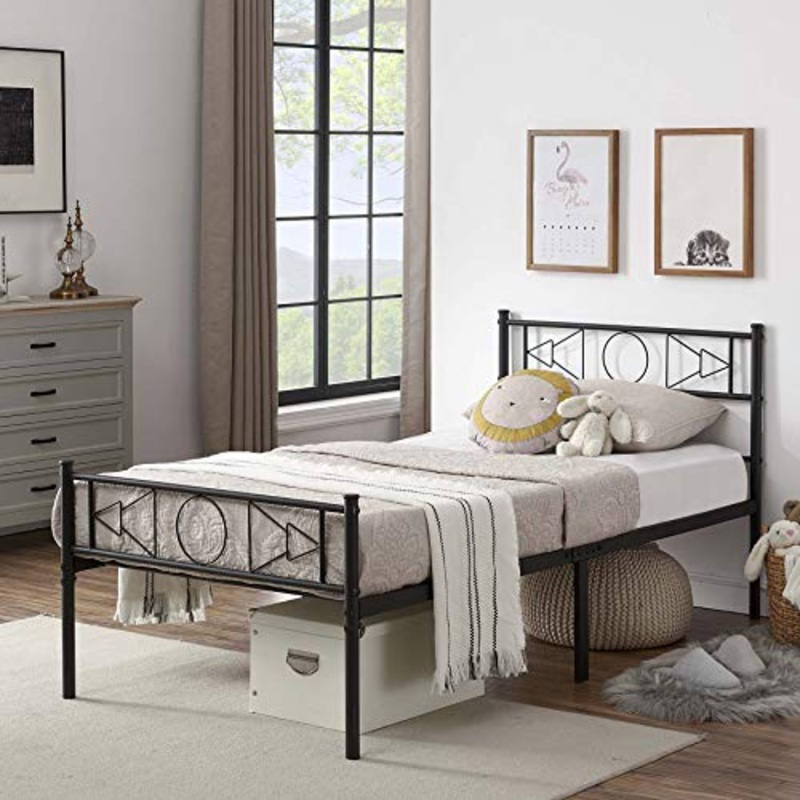 EGOONM Strutture Letto in Metallo Strutture Letto Basi in Metallo Letto Singolo/Matrimoniale Piattaforma in Ferro Struttura per Giroletto, Modello di Nuvole/Modello di Musica