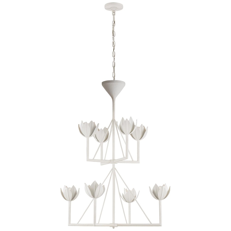 Eight Light Chandelier from the Alberto Collection in Plaster White Finish by Visual Comfort Signature