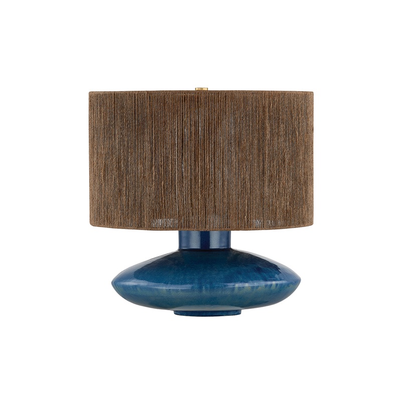 Enya Table Lamp Aged Brass/Ceramic Shadow Amphora