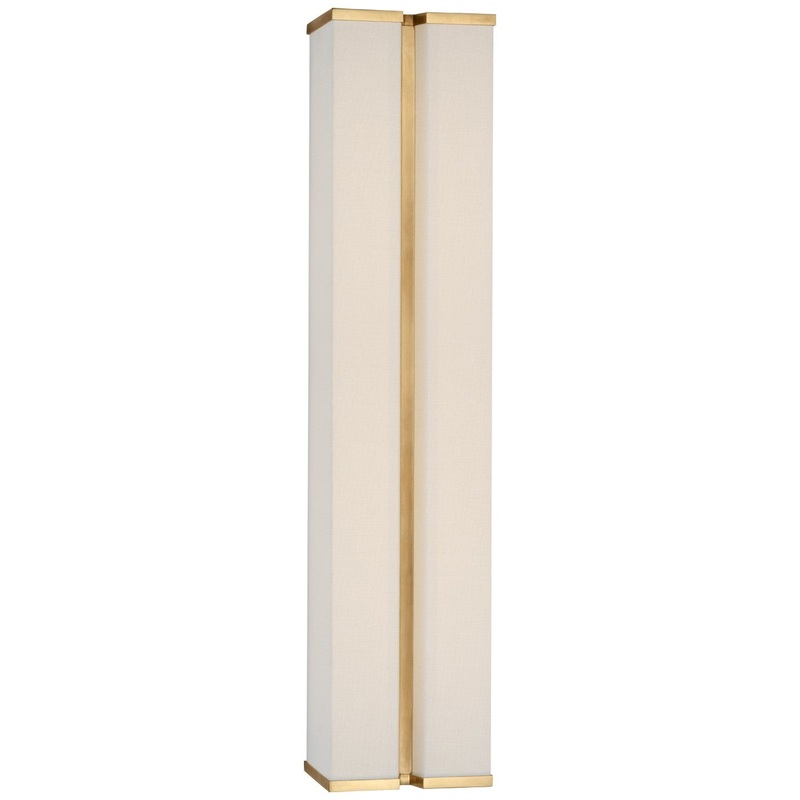 LED Wall Sconce from the Vernet Collection in Hand-Rubbed Antique Brass And Linen Finish by Visual Comfort Signature