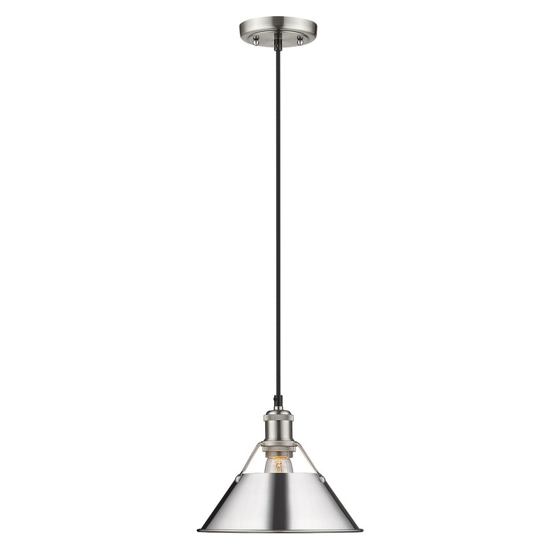 One Light Pendant from the Orwell Collection in Pewter Finish by Golden