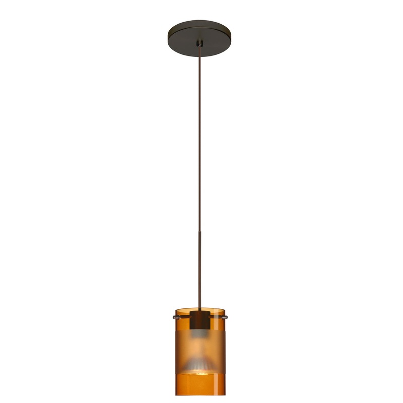 One Light Pendant from the Scope Collection in Bronze Finish by Besa