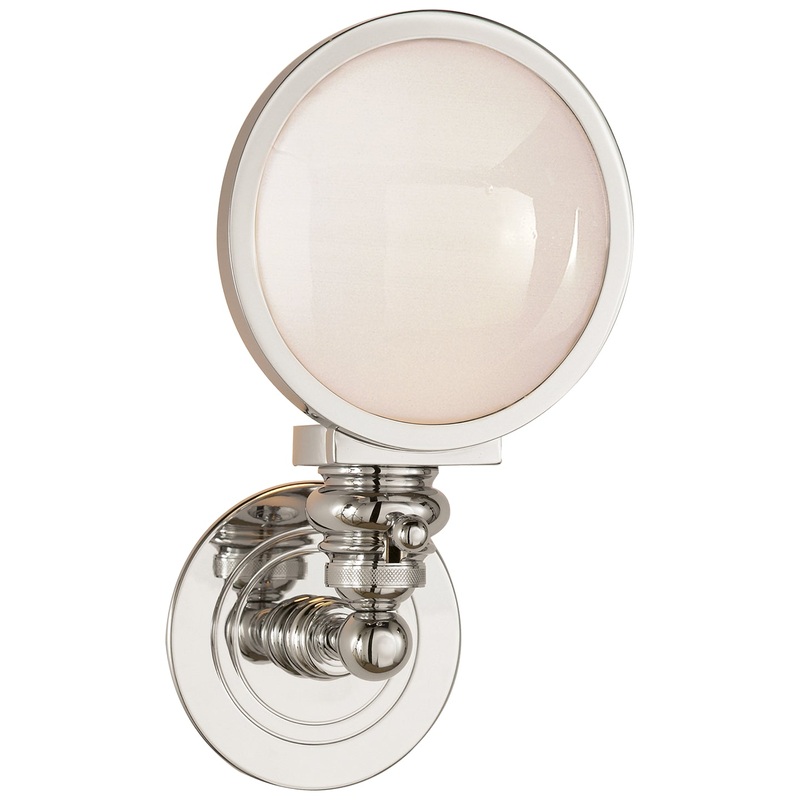 One Light Wall Sconce from the Boston Collection in Polished Nickel Finish by Visual Comfort Signature