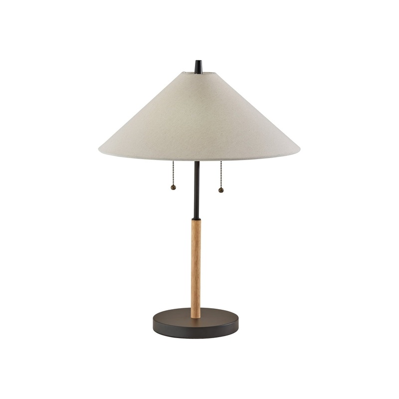 Palmer Table Lamp Black & Natural Wood