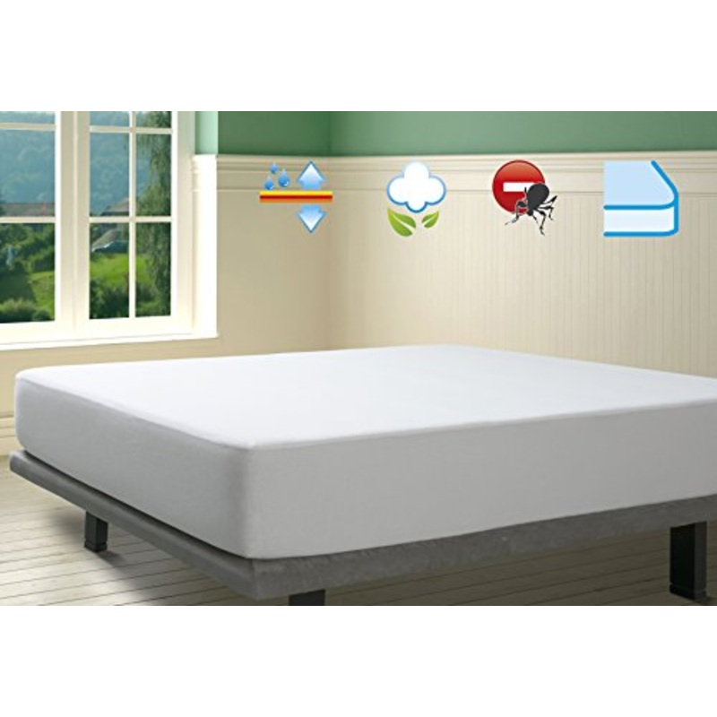 Savel – Proteggi Materasso Antiacaro Impermeabile e traspirante | Antiallergico| Trattamento antibatterico Sanitized. Tessuto a maglia 100% Cotone. Coprimaterasso Matrimoniale (160×190/200cm)