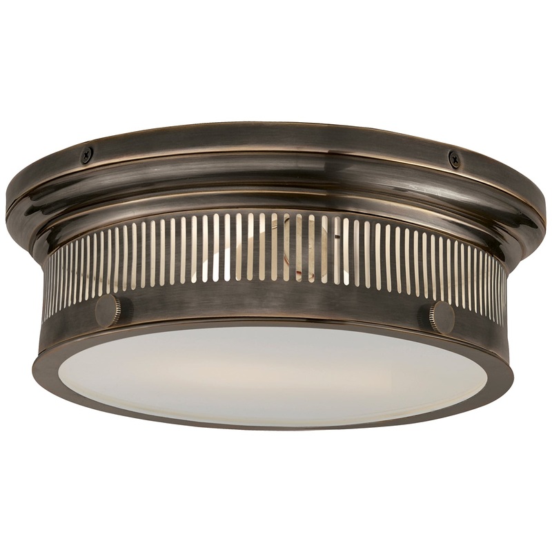 Two Light Flush Mount from the Alderly Collection in Bronze Finish by Visual Comfort Signature