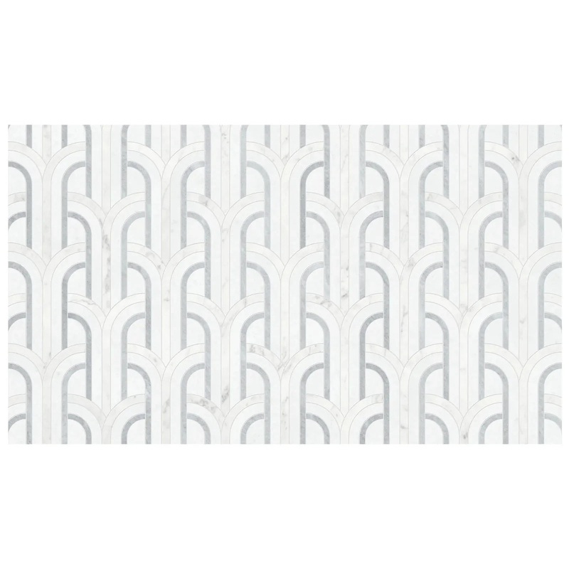 Utopio Florence Dove Honed Natural Stone Waterjet Mosaic