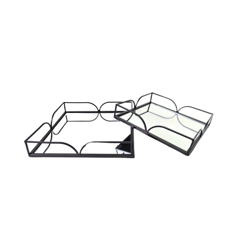 Willow Square Tray – Set of 2 – Black