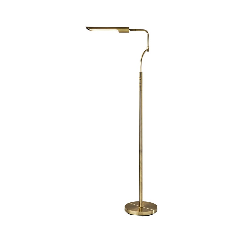 Zane LED Floor Lamp with Smart Switch Antique Brass