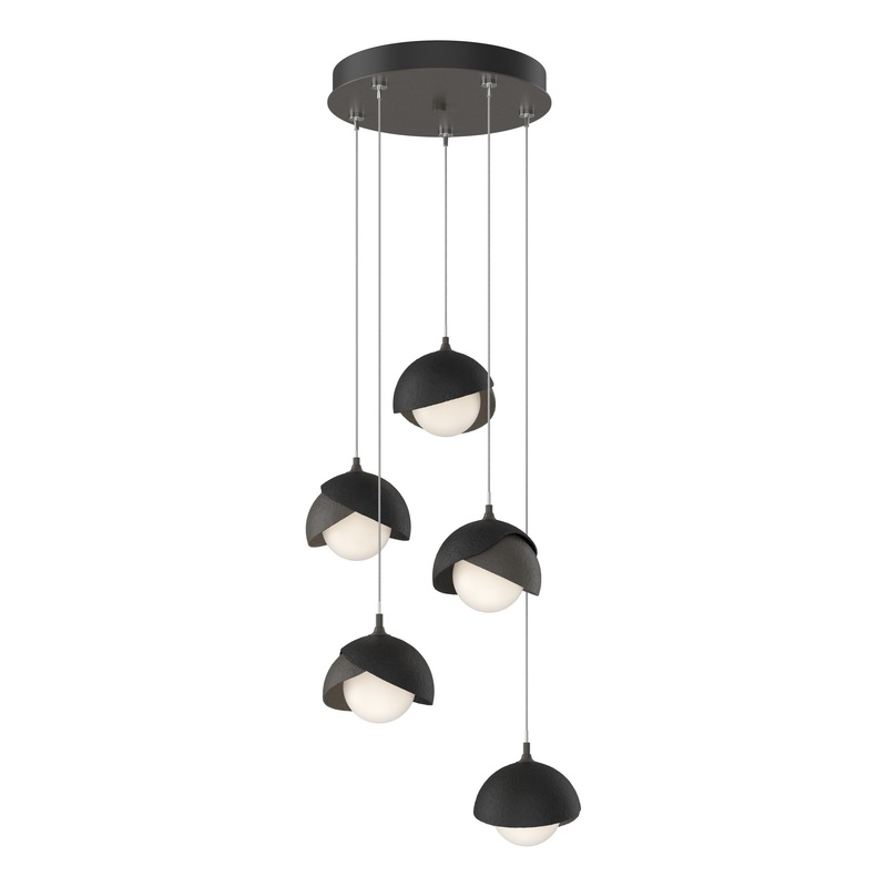 Brooklyn 5-Light Double Shade Pendant Dark Smoke Black