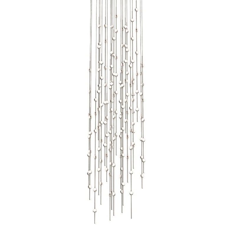 Constellation Andromeda 25″ Round LED Pendant Satin Nickel with White Optical Acrylic 3000K 20′ Adjustable Cord