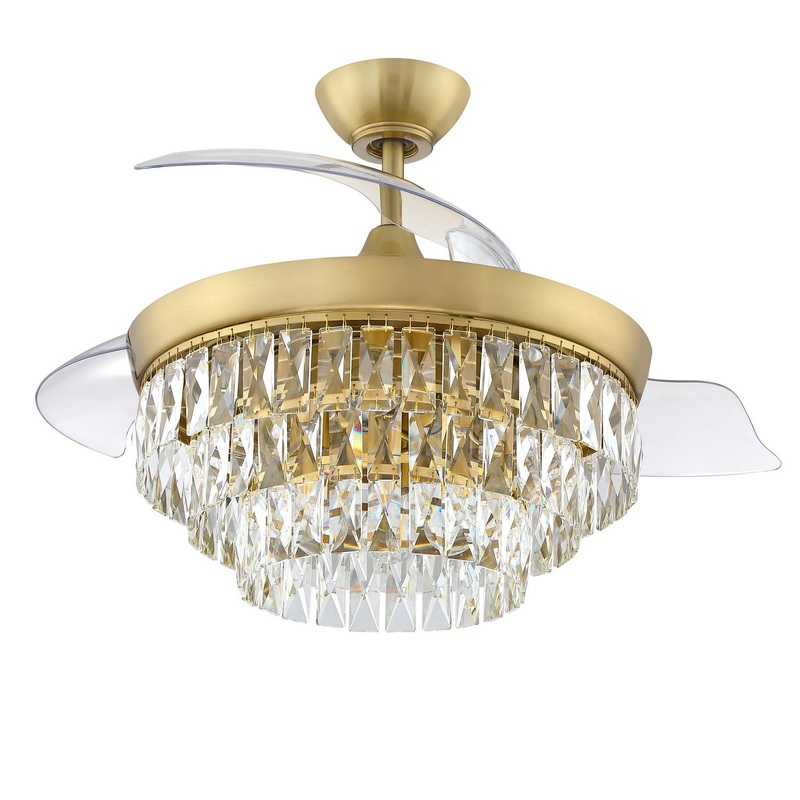 Craftmade SOF42SB3 Sofia 42 Hidden Blades 42″Ceiling Fan Satin Brass