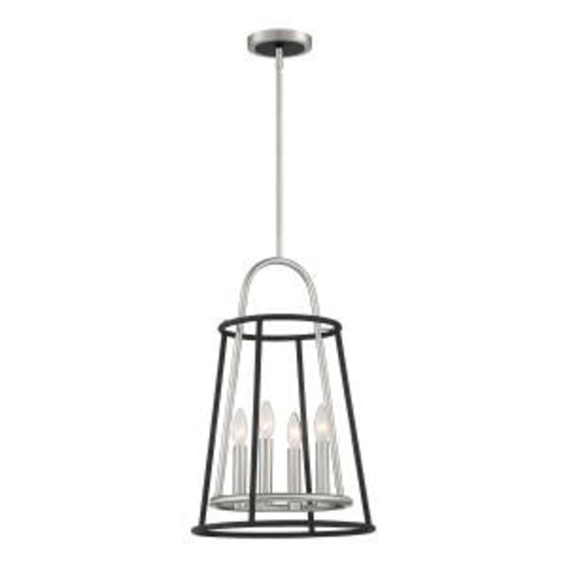 Four Light Lantern from the Campana Collection in Satin Nickel Finish by Eurofase