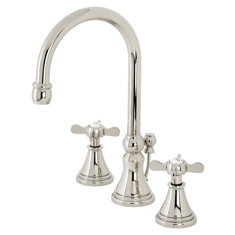 Kingston Brass KS2986BEX Essex Widespread Bathroom Faucet with Brass Pop-Up, Polished Nickel