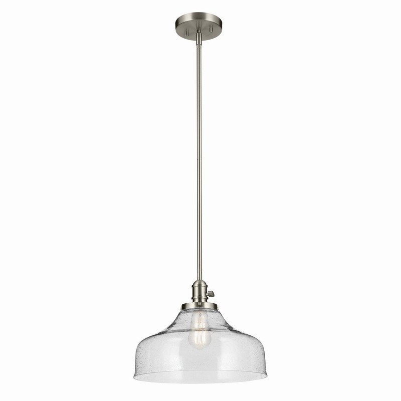 One Light Pendant from the Avery Collection in Brushed Nickel Finish by Kichler