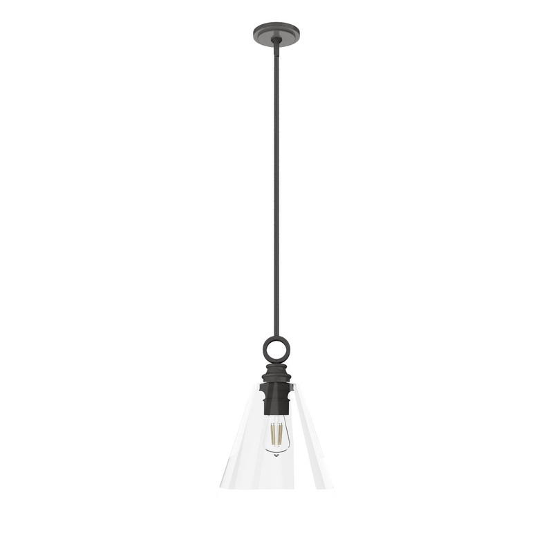 One Light Pendant from the Klein Collection in Noble Bronze Finish by Hunter