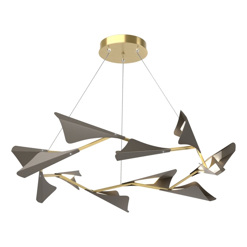 Plume 12-Light LED Pendant Modern Brass Dark Smoke