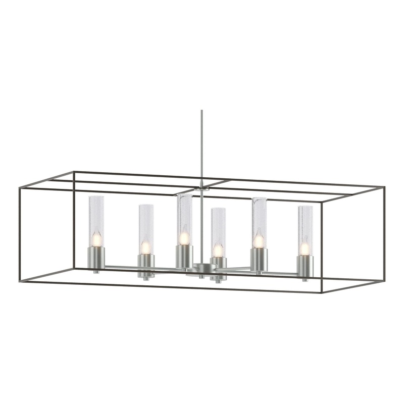 Portico Pendant Vintage Platinum Dark Smoke Seeded Clear Glass (II)