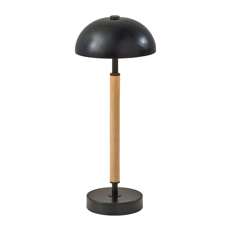 Ronny Cordless LED Table Lamp Natural Wood & Black