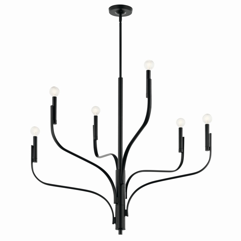 Six Light Chandelier from the Livadia Collection in Black Finish by Kichler
