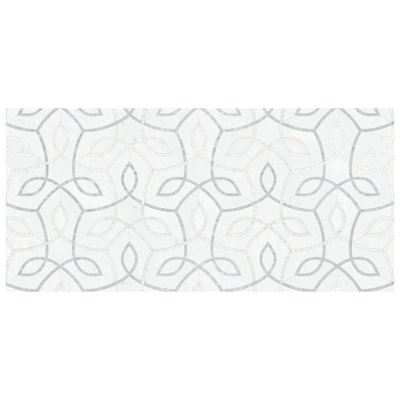 Utopio Vine Dove Honed Natural Stone Waterjet Mosaic