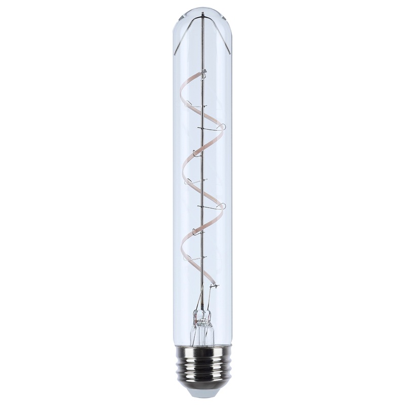 6 Watt LED – Reminiscent – Flex Gray Coil Filament – T9 – Medium Base – 2700K CCT – Clear – 120 Volt – 2pk by Satco