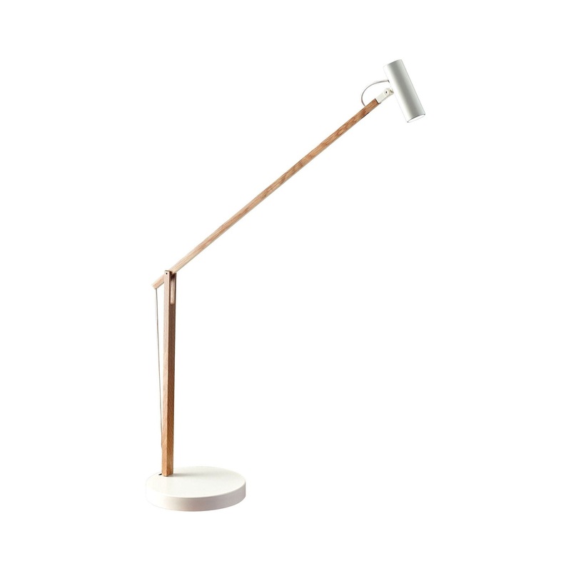 ADS360 Crane LED Desk Lamp Natural Ash Wood/White