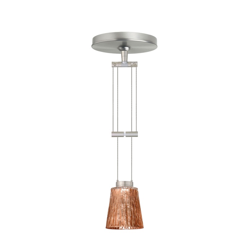 Besa 1XA-5125CF-SN Nico One Light Pendant Satin Nickel