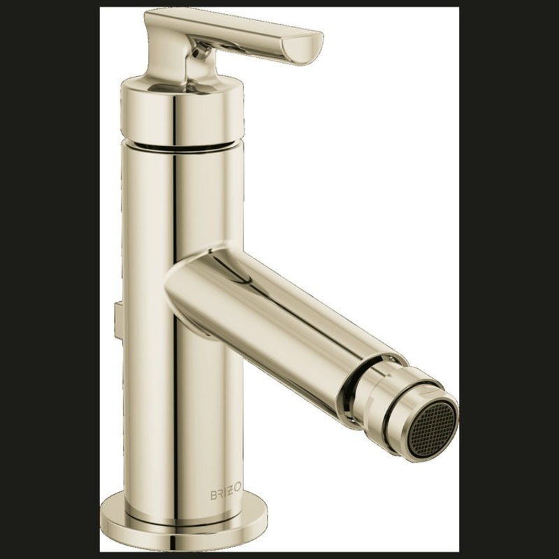Bidet Faucet 1 Lever ADA Brilliance Polished Nickel Metal Pop-Up Drain 1 Hole