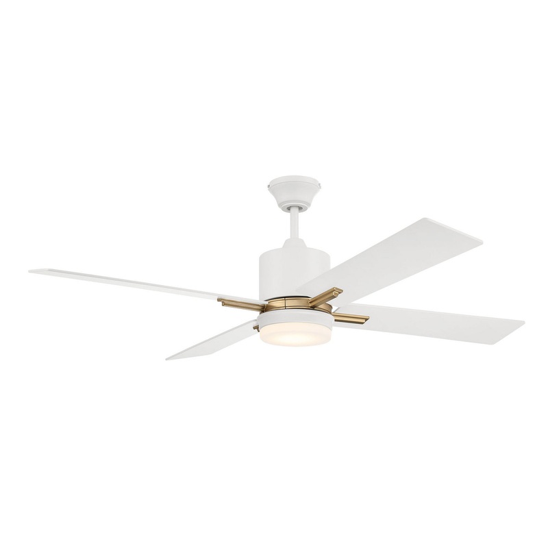 Craftmade TEA52WSB4 Teana 52″Ceiling Fan White/Satin Brass