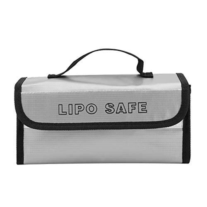 DERCLIVE Borsa di Sicurezza Portatile per Batteria Lipo a Prova di Esplosione Borse di Ricarica Resistenti alle Alte Temperature Grigio