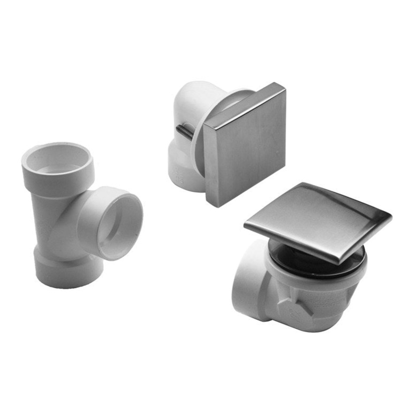 Drain Kit Satin Gold Brass Includes Toe Control Strainer with Square No Hole Faceplate Half Kit