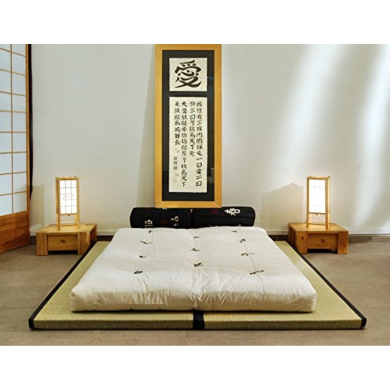 Futon On Line Combinazione 2 tatamis (90x200x5,5cm) futon Cotone 1 Strati Latex (140x200x14cm)