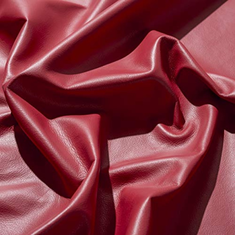IPEA Ritagli di Vera Pelle in Vari Colori e Dimensioni-Superficie Liscia Taglio da 30 x 30 CM, Rosso Oriente, 30×30 CM